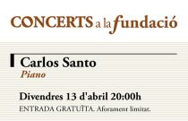 El joven pianista Carlos Santo interpretará a Bach, Schumann y Chopin en Concerts a la Fundació