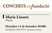 La joven pianista valenciana María Linares protagoniza la próxima actuación de Concerts a la Fundació