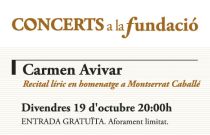 Concerts a la Fundació: Recital líric de Carmen Avivar