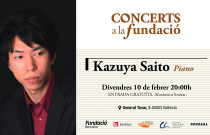 El pianista japonés Kazuya Saito, pròxima actuació del cicle Concerts a la Fundació