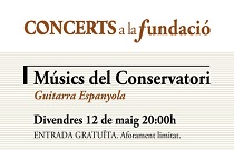 Alumnos del Conservatorio Superior de Música Joaquín Rodrigo de Valencia ofrecen una actuación de guitarra española en Concerts a la Fundació