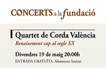 El Cuarteto de Cuerda Valencia ofrece una actuación en Concerts a la Fundació