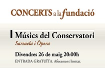 Alumnes del Conservatori Superior de Música Joaquín Rodrigo de València ofereixen una actuació d’òpera i sarsuela en Concerts a la Fundació