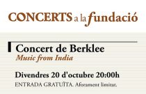 Concerts a la Fundació arranca el próximo viernes con una actuación de música india a cargo de músicos de Berklee