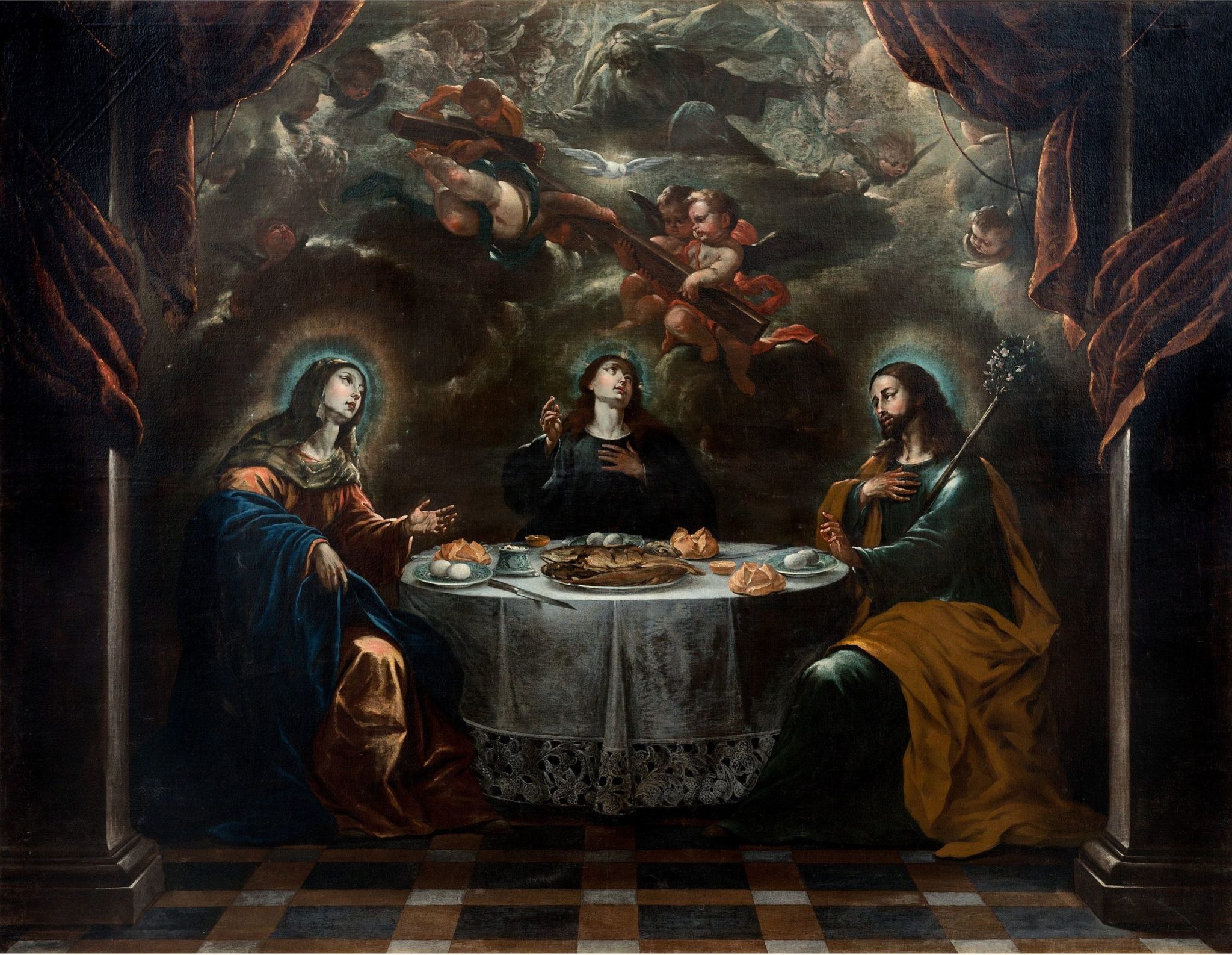 Cena de Jesús con sus padres